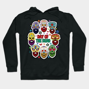 Day of the Dead Bearded Sugar Skulls Hoodie